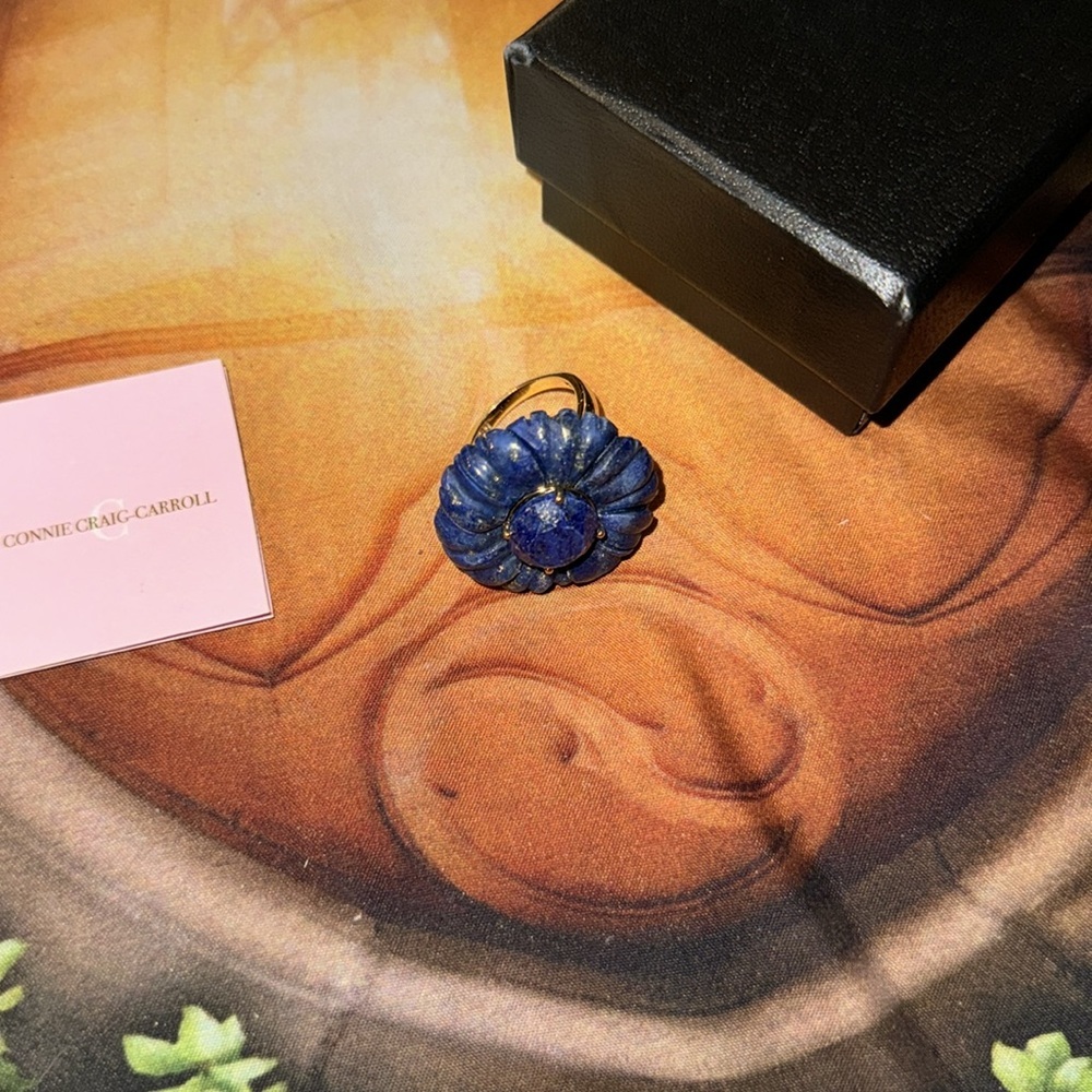 Connie Craig Carroll Jewelry Flora Lapis‎ Flower Ring - 876-698 - Picture 5 of 5
